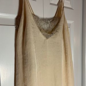 Nude Free People Tank with Lace Detail